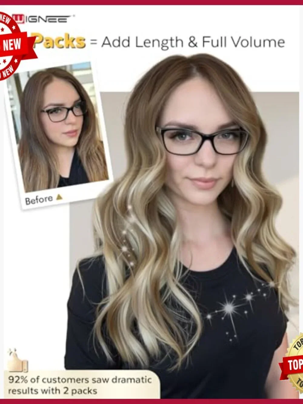 18 Inch Human Hair Extensions, 100g Glueless Wefts, Reusable Installation